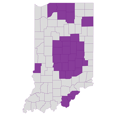 Indiana Medicare Advantage 2022 Counties Coverage Map