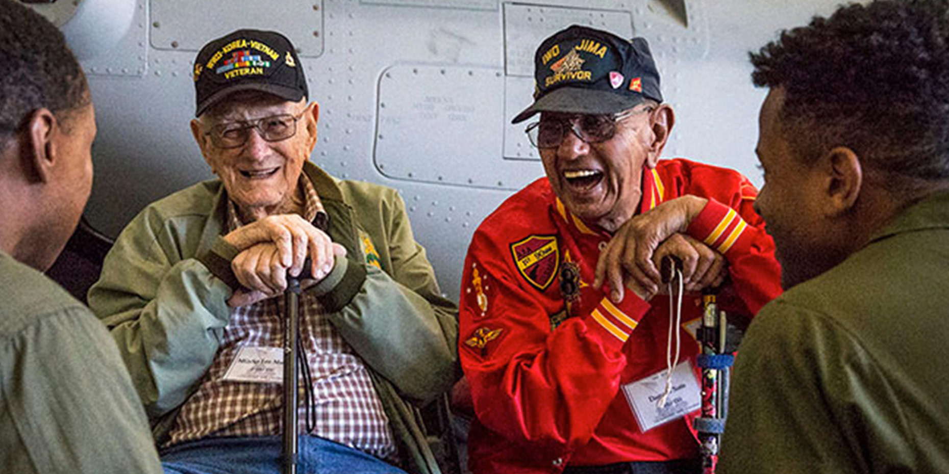 Older Veterans Laughing and Smiling