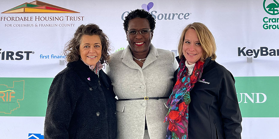 (L-R) Deirdra Yocum, VP, Market Operations, CareSource Ohio, Lark T. Mallory - President and CEO of Affordable Housing Trust and Maura Klein, State Housing Strategy Lead, CareSource Ohio.